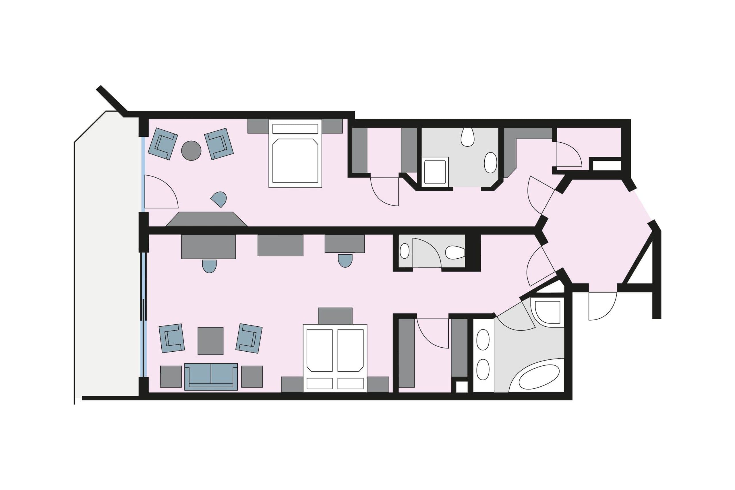 Grundriss der Traditionellen Familiensuite im Engel Obertal